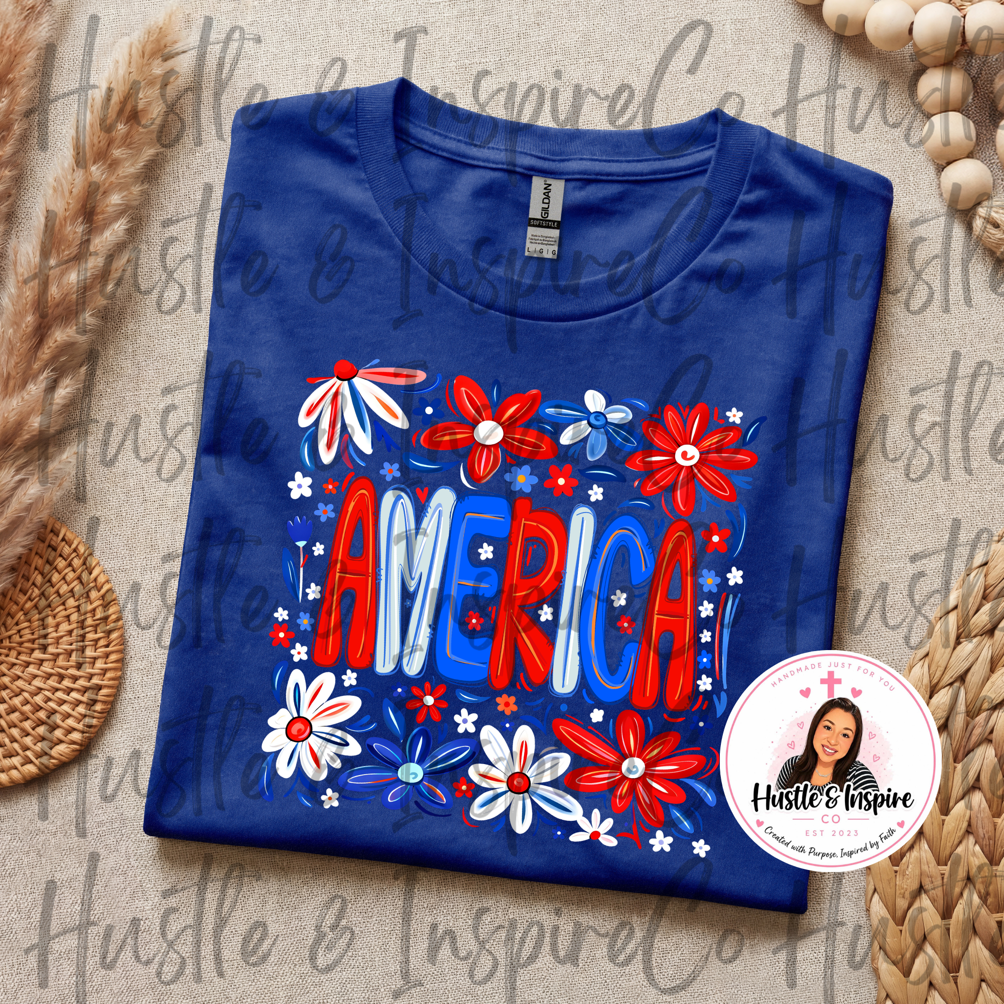 America Floral Tee