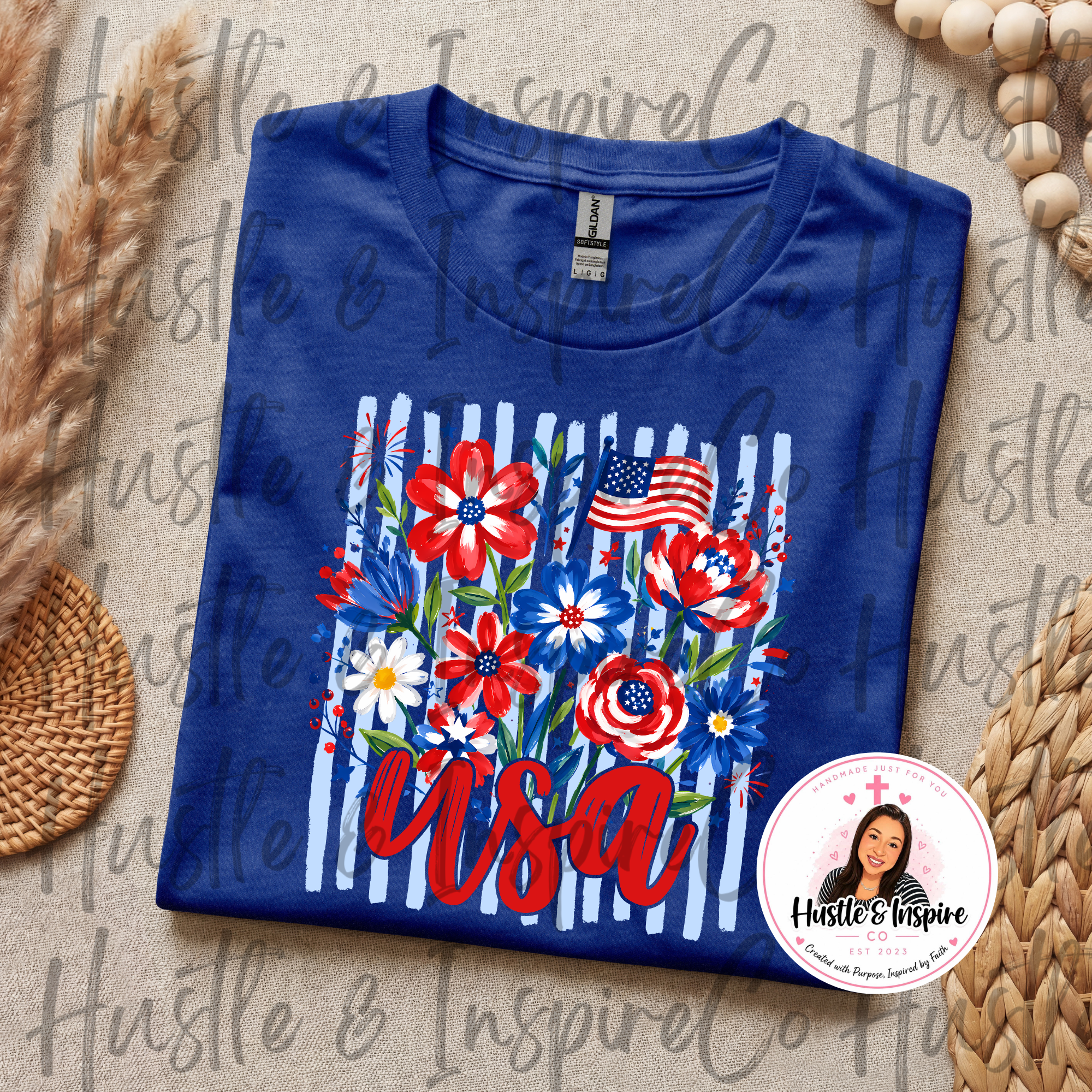 USA Floral Tee