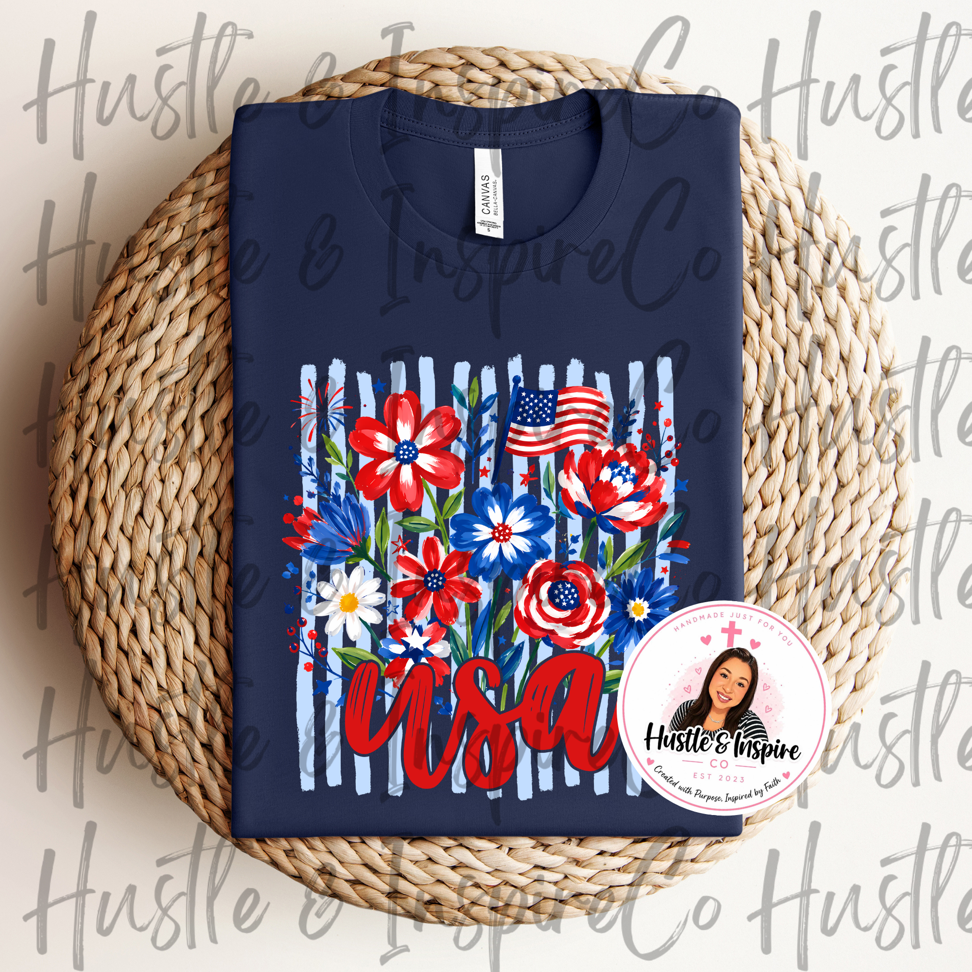 USA Floral Tee