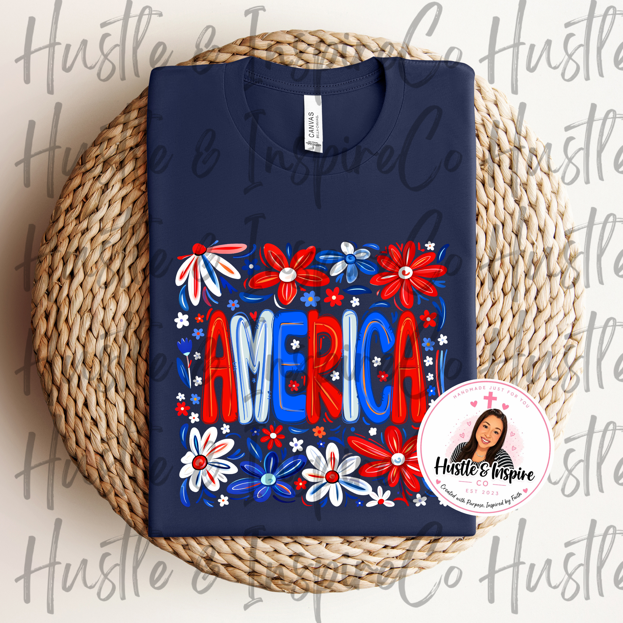 America Floral Tee