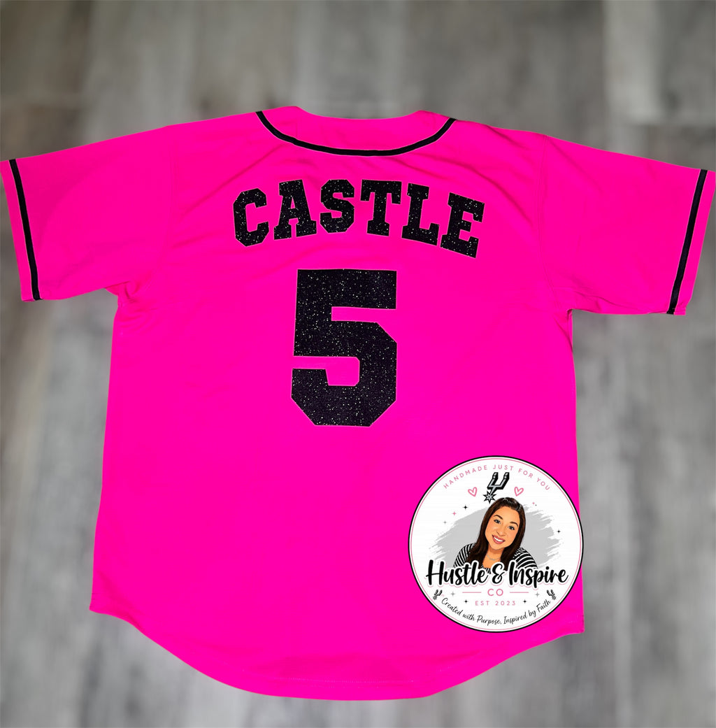 SAS Hot Pink Glitter Jersey