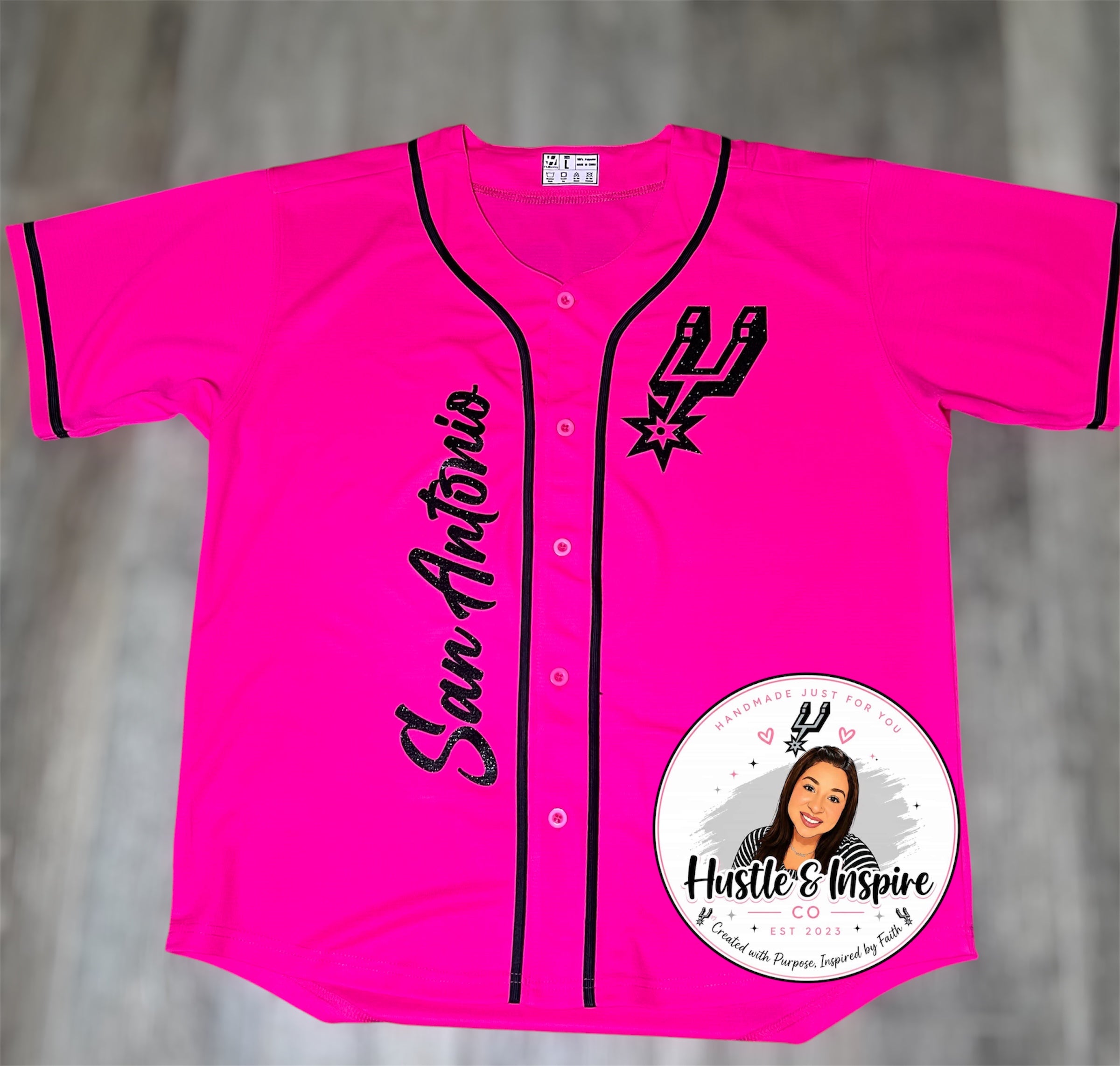 SAS Hot Pink Glitter Jersey